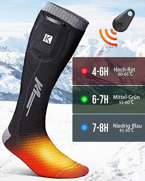 Beheizbare Socken mit Fernbedienung 3.7V 2600mAh