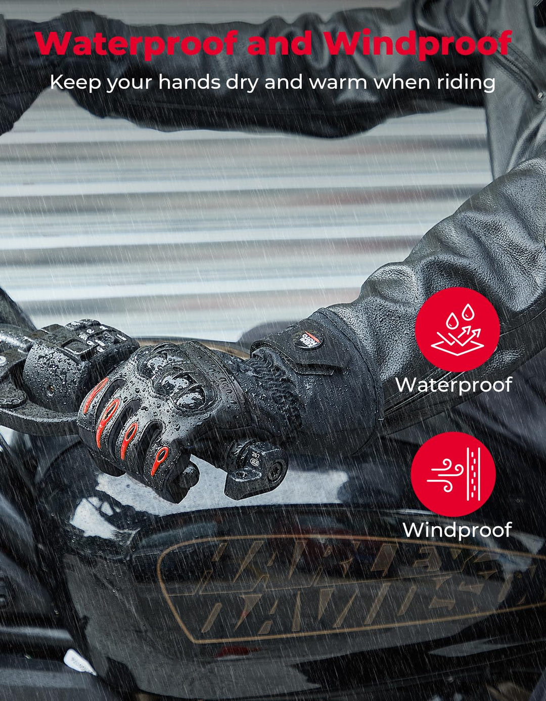 Motorrad Handschuhe Winter Wassdichte für Herren und Damen