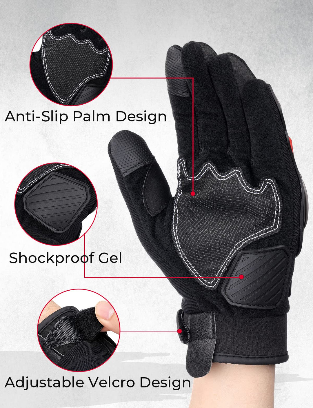 2 Finger Touchscreen Motorrad Handschuhe für Herren