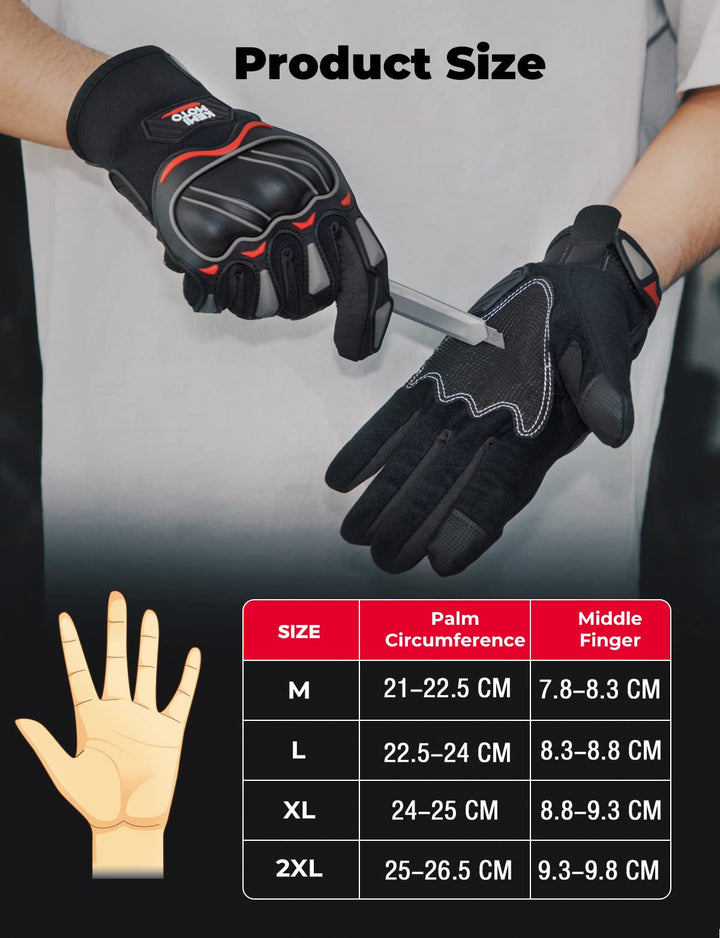 2 Finger Touchscreen Motorrad Handschuhe für Herren