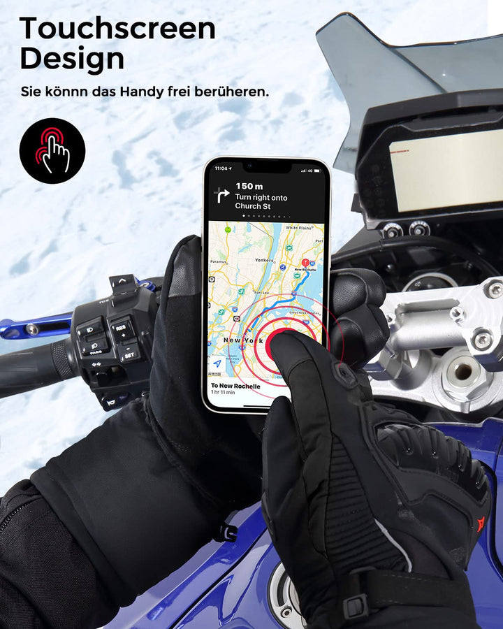 Winter Motorradhandschuhe mit Touchscreen Wasserdicht