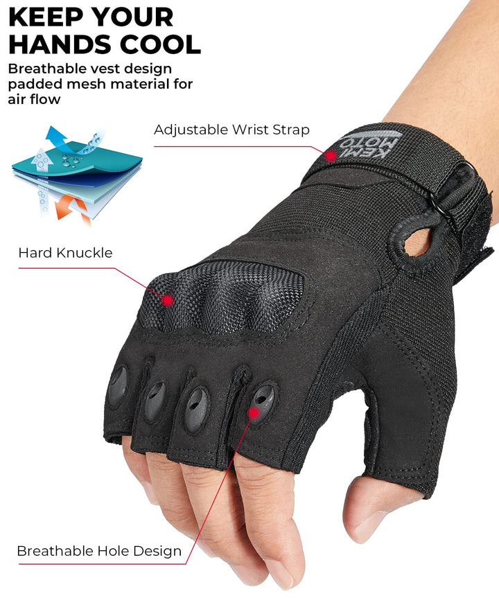 Motorradhandschuhe Herren mit Knöchelprotektor und Touchscreen